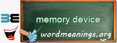 WordMeaning blackboard for memory device